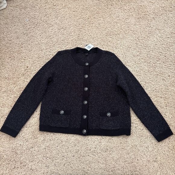 Torrid Button up Cardigan Sweater Womens Size 0X Deep Black Preppy NWT NEW - Picture 9 of 9